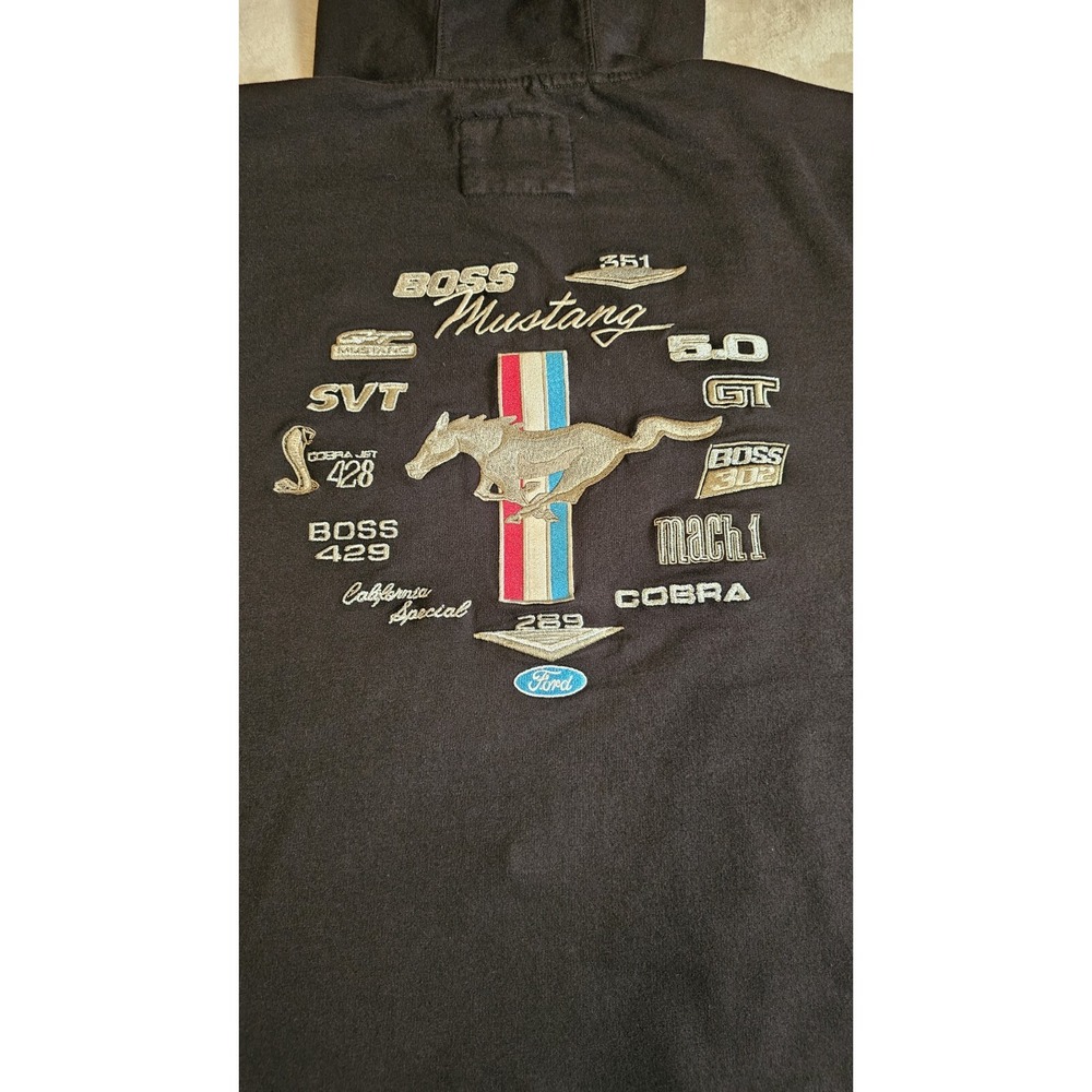 Ford Mustang MOTOR SIZE Series  BLACK ZIPUP Hoodie MENS 2XL David Carey